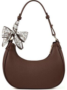 Crescent Shoulder Bag for Women Small Litchi Leather Underarm Purse Handbag